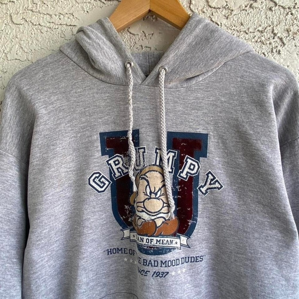 Vintage Disney Grumpy University Dwarf Disneyland Mickey Hoodie Size M